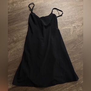 Chic Black Spaghetti Strap Mini Dress